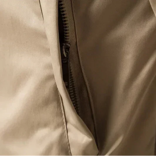 Men’s Zip Bomber Jacket With Ribbed Collar And Front Pockets